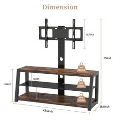 45.6 in. Black Swivel TV Stand, Fits TV's up to 65 in. by Wateday -Wateday Sales Store black wateday tv stands yj yuki9596246 44 1000