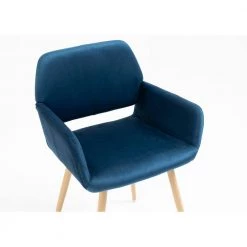 Blue Velvet Upholstered Backrest Side Chair by Wateday 12 Blue Velvet Upholstered Backrest Side Chair by Wateday -Wateday Sales Store blue wateday accent chairs yj 1001bule 4f 1000