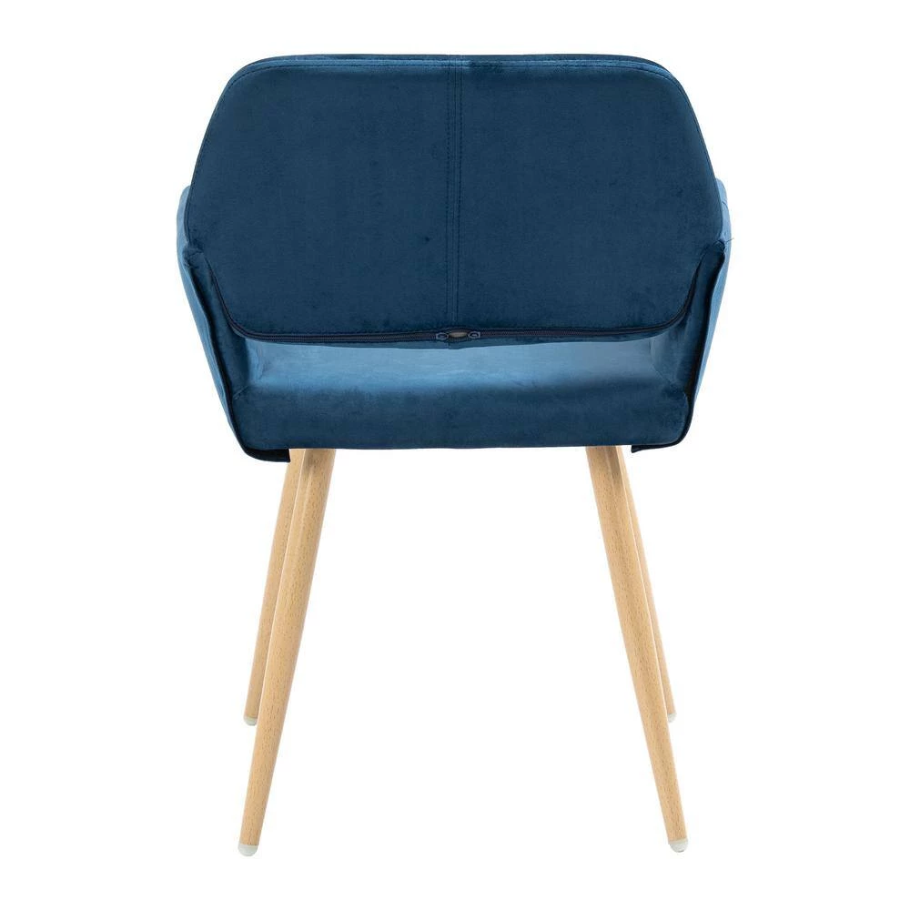 Blue Velvet Upholstered Backrest Side Chair by Wateday 3 Blue Velvet Upholstered Backrest Side Chair by Wateday - Image 3