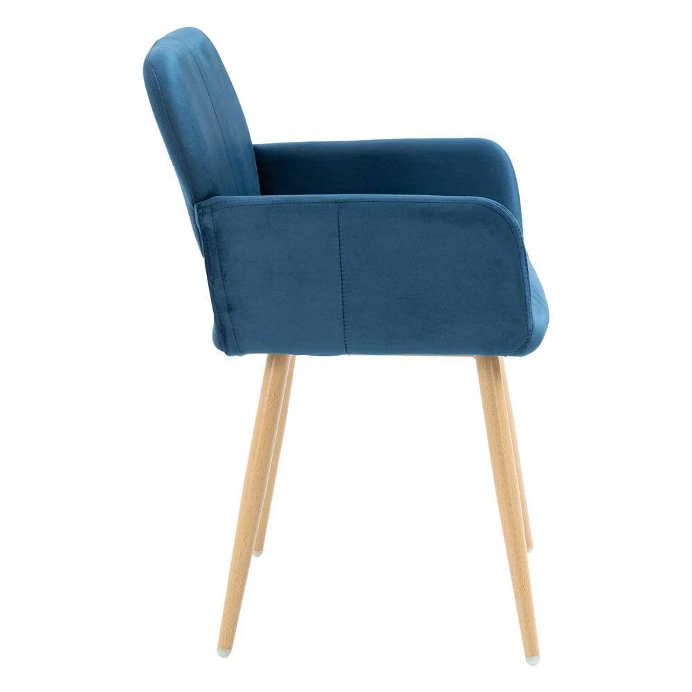 Blue Velvet Upholstered Backrest Side Chair by Wateday 2 Blue Velvet Upholstered Backrest Side Chair by Wateday - Image 2