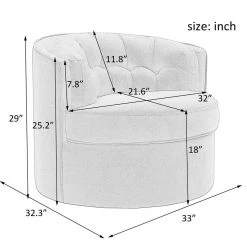 Blue Linen Swivel Barrel Chair Side Chair by Wateday -Wateday Sales Store blue wateday accent chairs yj yuki9596440 44 1000