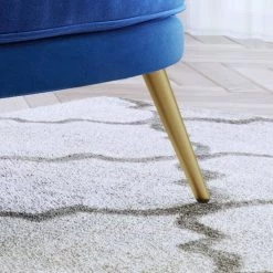 Blue Velvet Barrel Chair Side Chair by Wateday -Wateday Sales Store blue wateday accent chairs yj yuki9596446 1f 1000