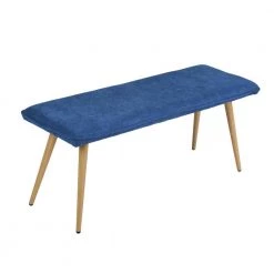 Blue Upholstered Bench 18.30 in. H x 45.30 in. W x 15.30 in. D by Wateday
