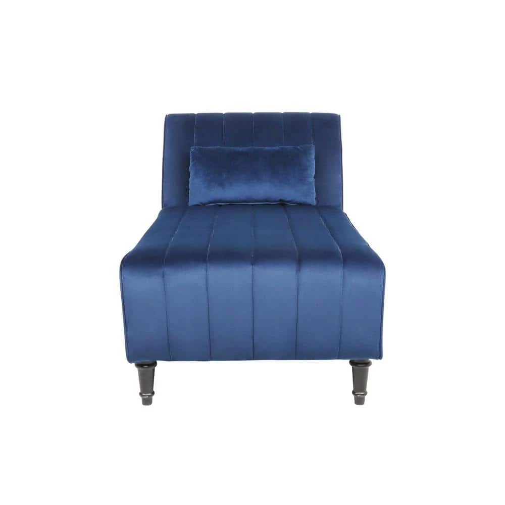 Blue Velvet Fabric Chaise Lounge with Pillow by Wateday 1 Blue Velvet Fabric Chaise Lounge with Pillow by Wateday