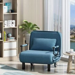 Blue Linen Adjustable Folding Lounge Chair by Wateday 15 Blue Linen Adjustable Folding Lounge Chair by Wateday -Wateday Sales Store blue wateday chaise lounges yj yuki9596226 31 1000