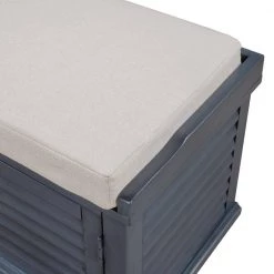 Navy Storage Bench with Removable Cushion, 19.5"H x 15.75"W x 43.4"L by Wateday -Wateday Sales Store blue wateday dining benches yj yuki9595344 4f 1000