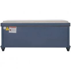 Navy Storage Bench with Removable Cushion, 19.5"H x 15.75"W x 43.4"L by Wateday -Wateday Sales Store blue wateday dining benches yj yuki9595344 66 1000