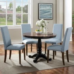 Blue Fabric Upholstered Dining Chairs (Set of 2) by Wateday 13 Blue Fabric Upholstered Dining Chairs (Set of 2) by Wateday -Wateday Sales Store blue wateday dining chairs yj yuki9595913 31 1000