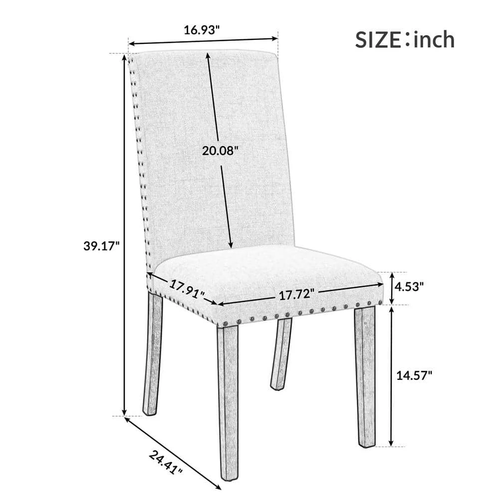 Blue Fabric Upholstered Dining Chairs (Set of 2) by Wateday 6 Blue Fabric Upholstered Dining Chairs (Set of 2) by Wateday - Image 6
