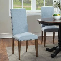 Blue Fabric Upholstered Dining Chairs (Set of 2) by Wateday 9 Blue Fabric Upholstered Dining Chairs (Set of 2) by Wateday -Wateday Sales Store blue wateday dining chairs yj yuki9595913 c3 1000