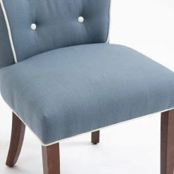 Blue Linen Fabric Dining Side Chairs (Set of 2) by Wateday 9 Blue Linen Fabric Dining Side Chairs (Set of 2) by Wateday -Wateday Sales Store blue wateday dining chairs yj yuki9596039 4f 1000