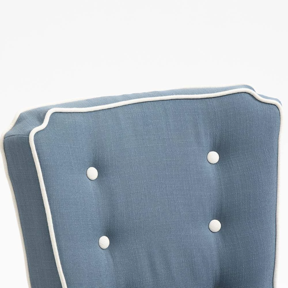 Blue Linen Fabric Dining Side Chairs (Set of 2) by Wateday 3 Blue Linen Fabric Dining Side Chairs (Set of 2) by Wateday - Image 3