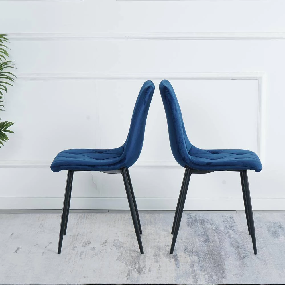 Blue Velvet Dining Side Chair (Set of 4) by Wateday 2 Blue Velvet Dining Side Chair (Set of 4) by Wateday - Image 2