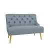 43.70 in. Blue Solid Fabric 2-Seater Loveseat Sofa by Wateday