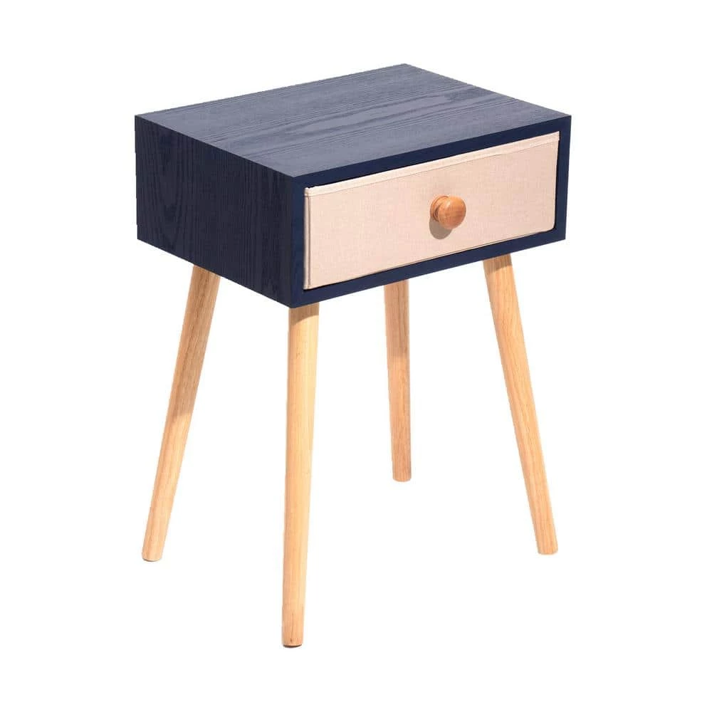 1-Drawer Blue Nightstand 21.85 in. H x 15.75 in. W x 11.81 in. D by Wateday 1 1-Drawer Blue Nightstand 21.85 in. H x 15.75 in. W x 11.81 in. D by Wateday