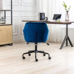 Blue Velvet Office Executive Chairs with Arms by Wateday 13 Blue Velvet Office Executive Chairs with Arms by Wateday -Wateday Sales Store blue wateday office stools yj yuki9596468 31 1000