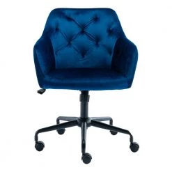 Blue Velvet Office Executive Chairs with Arms by Wateday