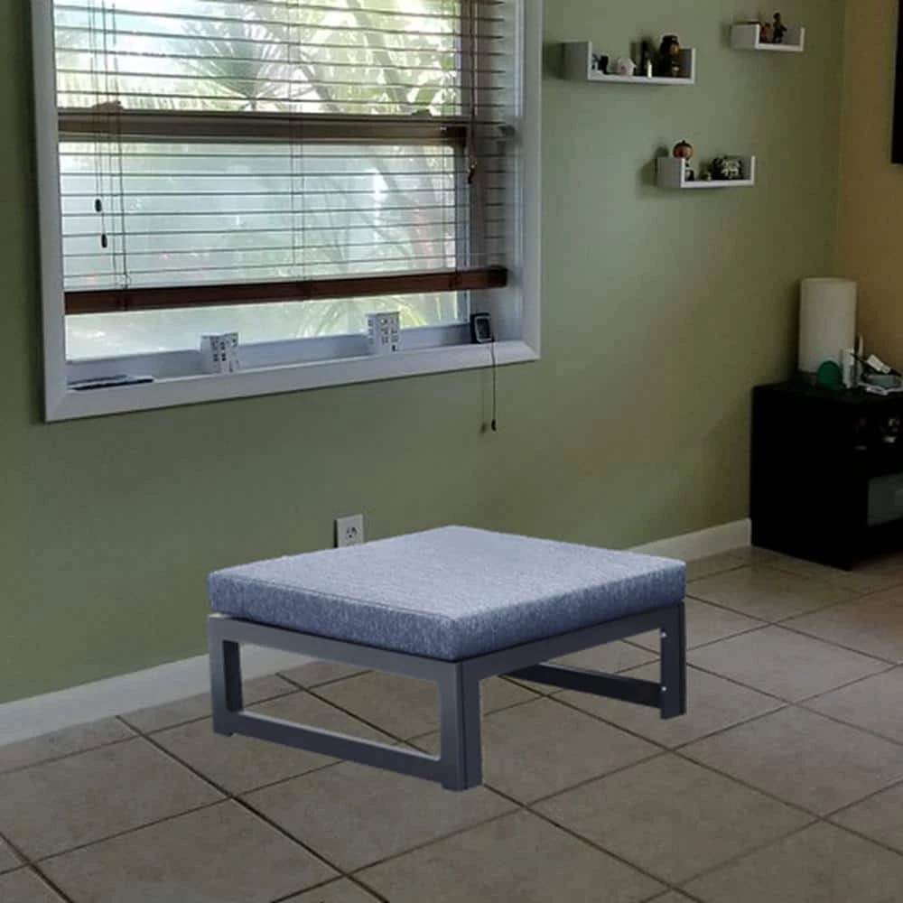 Blue Removable Cushion Ottoman by Wateday 6 Blue Removable Cushion Ottoman by Wateday - Image 6