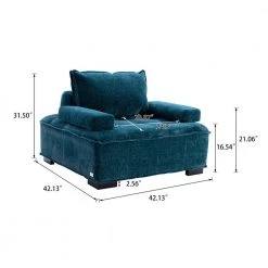 42.13 in. Wide Square Arm Fabric Straight Side Sofa in Blue by Wateday -Wateday Sales Store blue wateday sofas couches yj yuki9596204 1f 1000