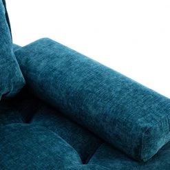 42.13 in. Wide Square Arm Fabric Straight Side Sofa in Blue by Wateday -Wateday Sales Store blue wateday sofas couches yj yuki9596204 4f 1000