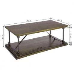 47 .2" Brown-green Rectangle MDF Coffee Table with Storage Area by Wateday -Wateday Sales Store brown green wateday coffee tables yj yuki9595634 44 1000