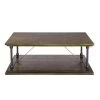 47 .2" Brown-green Rectangle MDF Coffee Table with Storage Area by Wateday