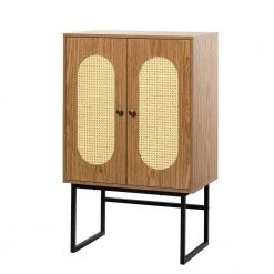 Brown Accent Storage Cabinet with Interior Shelves by Wateday