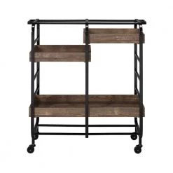 Brown Serving Cart with Wheels by Wateday