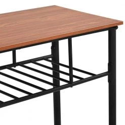 Brown Kitchen Island with Worktop and 2-Shelves by Wateday 10 Brown Kitchen Island with Worktop and 2-Shelves by Wateday -Wateday Sales Store brown wateday bar carts yj yuki9595843 1f 1000