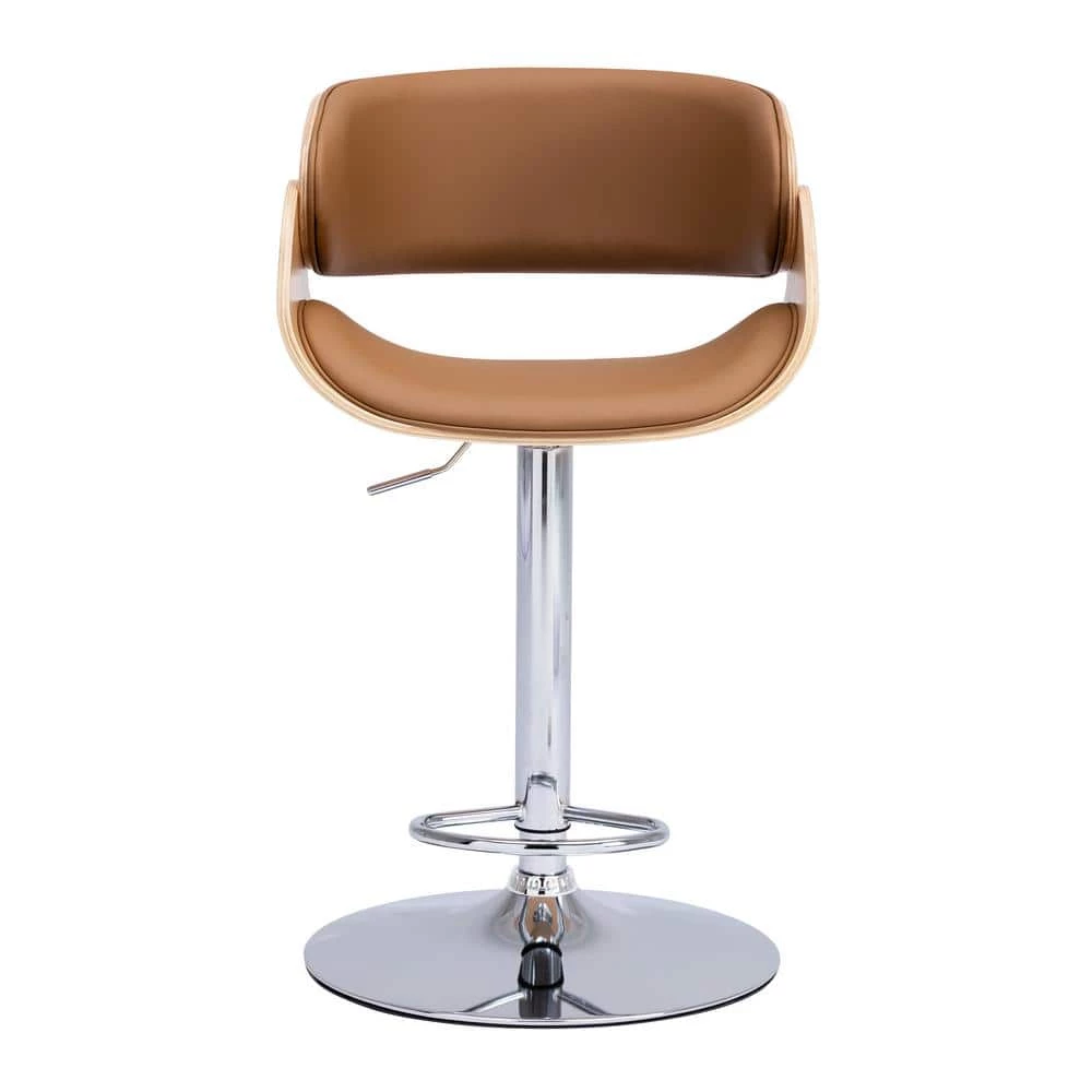 32.29" Brown Leather Back Metal Frame 23.63" Bar Stool with Leather Seat, 1 Piece by Wateday 1 32.29" Brown Leather Back Metal Frame 23.63" Bar Stool with Leather Seat, 1 Piece by Wateday