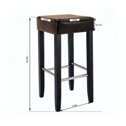 29 in. Brown Backless Wood Frame Stool Height 29 in. Bar Stool with Fabric Seat (Set of 2) by Wateday -Wateday Sales Store brown wateday bar stools yj yuki9596304 1f 1000
