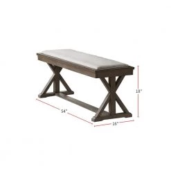 White Fabric Upholstery Dining Bench 18 in. H x 16 in. W x 54 in. D by Wateday 6 White Fabric Upholstery Dining Bench 18 in. H x 16 in. W x 54 in. D by Wateday -Wateday Sales Store brown wateday bedroom benches yj yuki9595345 c3 1000