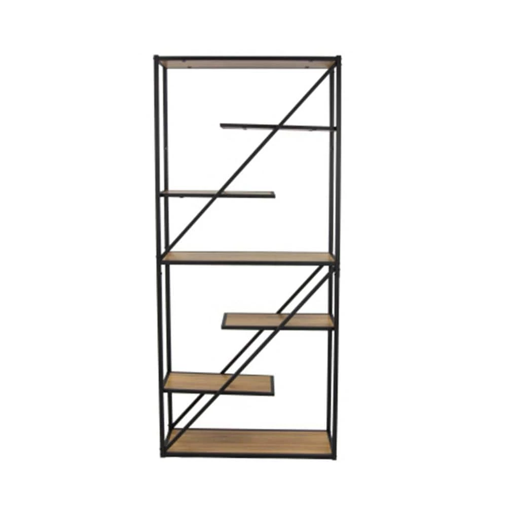 71 in. H Brown Wood 6-Shelf Bookcase by Wateday 1 71 in. H Brown Wood 6-Shelf Bookcase by Wateday