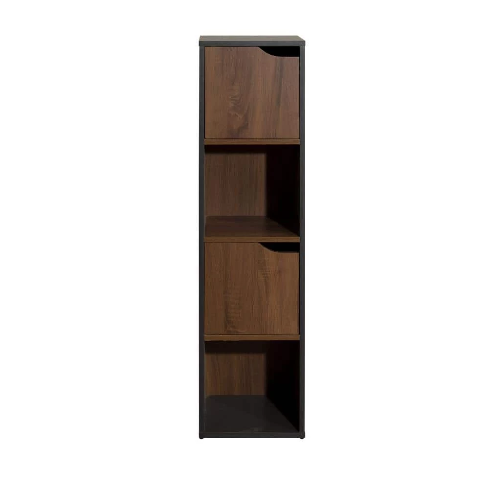 47.2 in. H Brown Wood 4-Shelf Cube Bookcase by Wateday 1 47.2 in. H Brown Wood 4-Shelf Cube Bookcase by Wateday