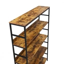 68.9 in. Brown Wood 5-Shelf Standard Bookcase with Metal Frame by Wateday -Wateday Sales Store brown wateday bookcases bookshelves yj yuki9596331 c3 1000