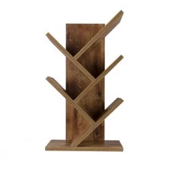 21.65 in. Brown Wood 4-Shelf Accent Bookcase by Wateday