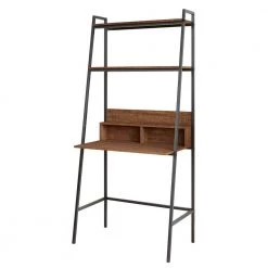 71 in. Brown Wood 2 Shelf Standard Bookcase with Desk by Wateday