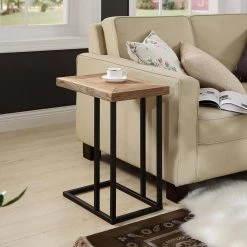 13.78 in. Brown Short C Top Wood Side Table by Wateday -Wateday Sales Store brown wateday c tables yj yuki9595537 31 1000
