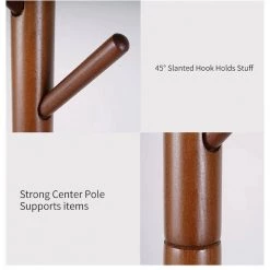 Brown Wood Tree Coat Rack Stand with 6 Hooks by Wateday -Wateday Sales Store brown wateday coat racks yj yuki9597439 c3 1000