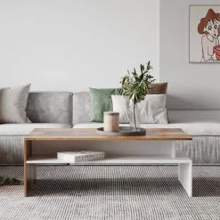 47 .24" Brown Rectangle MDF Top Coffee Table with 2 layer by Wateday -Wateday Sales Store brown wateday coffee tables yj yuki9595591 31 1000