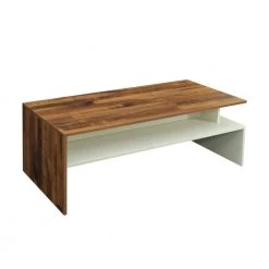 47 .24" Brown Rectangle MDF Top Coffee Table with 2 layer by Wateday