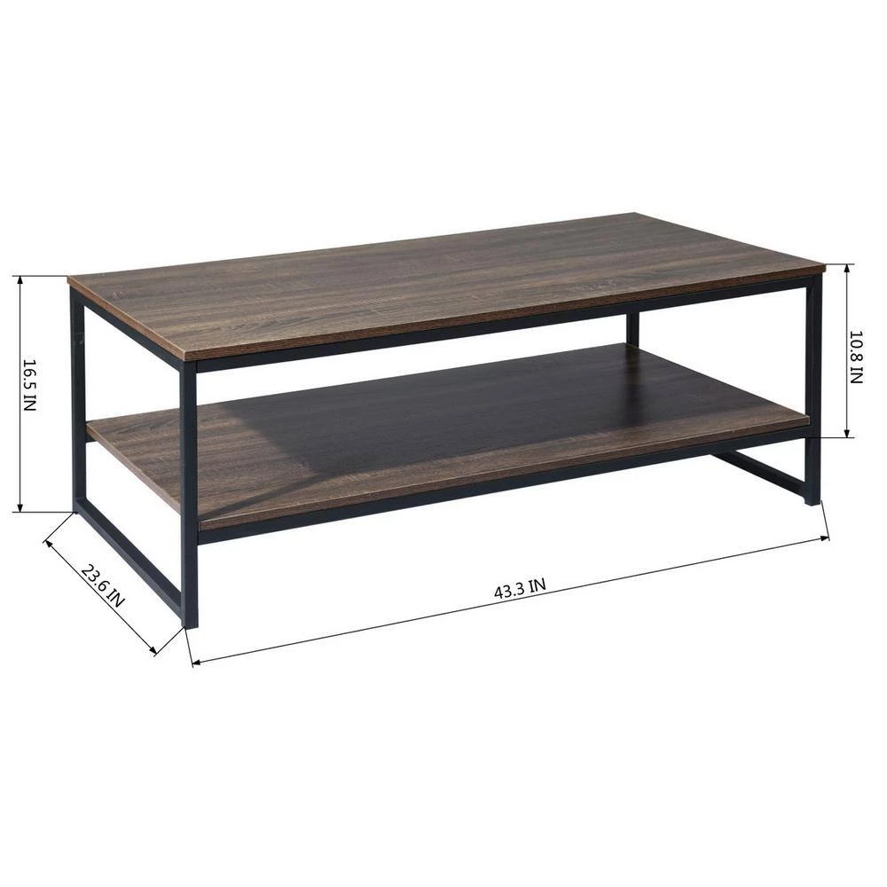 43 .3" Brown Rectangle MDF Top Coffee Table with Storage by Wateday 6 43 .3" Brown Rectangle MDF Top Coffee Table with Storage by Wateday - Image 6