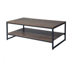 43 .3" Brown Rectangle MDF Top Coffee Table with Storage by Wateday