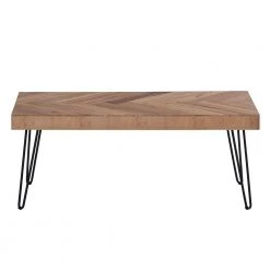43 .3" Brown Rectangle Wood Top Coffee Table with Metal Hairpin Legs by Wateday
