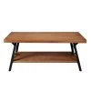 43 " Brown Rectangle Wood Coffee Table with Storage Shelf by Wateday