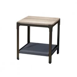 18 .90" Brown Square Wood Coffee Table with Pet Mat by Wateday