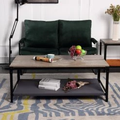 46 " Brown Rectangle Wood Coffee Table with Pet Mat by Wateday -Wateday Sales Store brown wateday coffee tables yj yuki9595656 31 1000