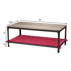 46 " Brown Rectangle Wood Coffee Table with Pet Mat by Wateday -Wateday Sales Store brown wateday coffee tables yj yuki9595656 44 1000