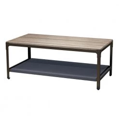 46 " Brown Rectangle Wood Coffee Table with Pet Mat by Wateday
