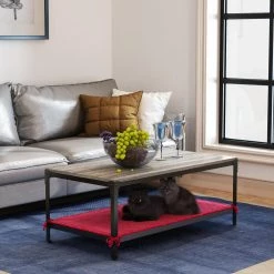 46 " Brown Rectangle Wood Coffee Table with Pet Mat by Wateday -Wateday Sales Store brown wateday coffee tables yj yuki9595656 c3 1000